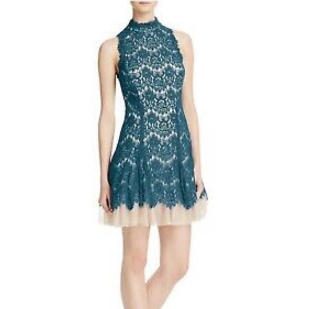 AVERY G beautiful teal and blush dress. Brand new. With tags. Perfect condition